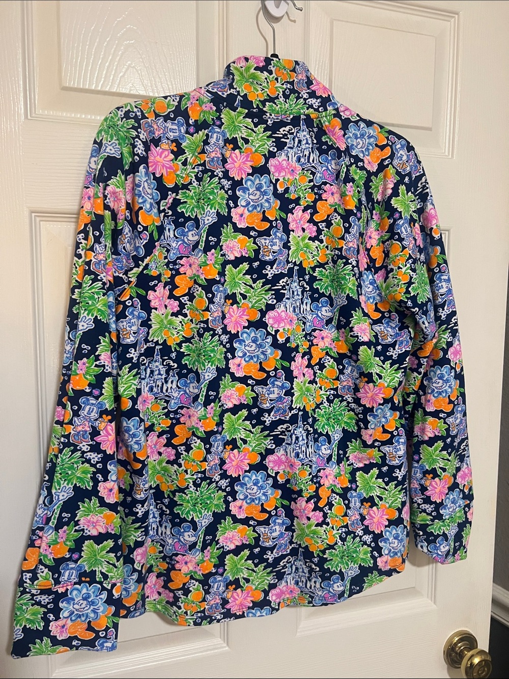 Disney Lilly Pulitzer Navy Floral Half-Zip Pullover - Picture 3 of 4
